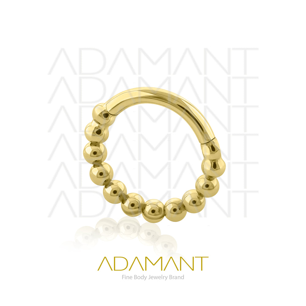 16g, Titanio Platizado Dorado, Aro Clicker con Bisagra, Ball Hoop.