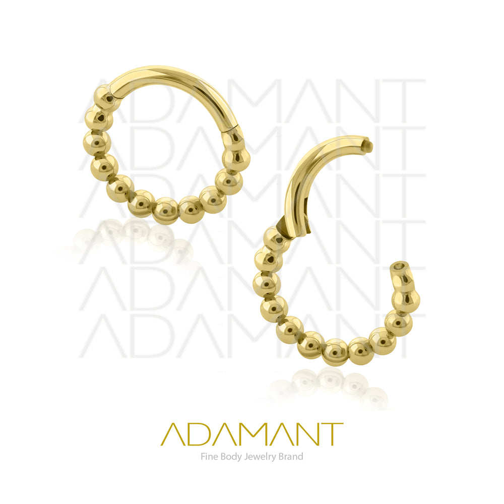 16g, Titanio Platizado Dorado, Aro Clicker con Bisagra, Ball Hoop.