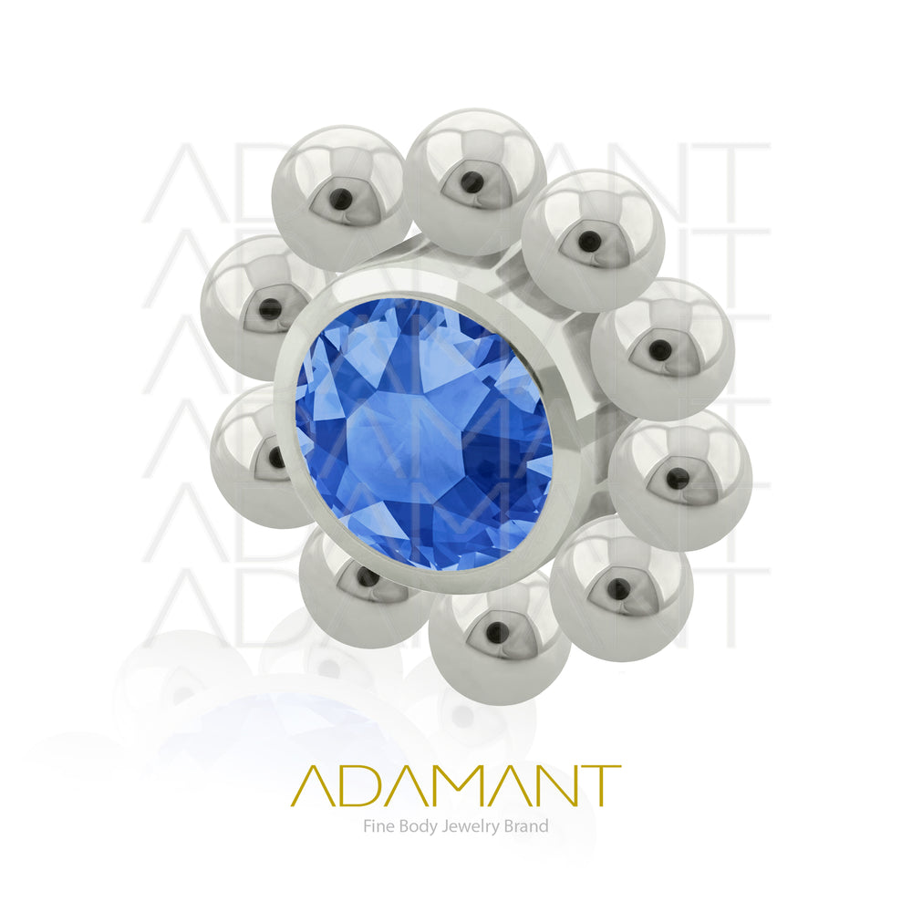 18g - 16g, Titanio Accesorio Rosca, 0.9mm Patrón de rosca, Sol, Bezel Set, Cubic Zirconia.