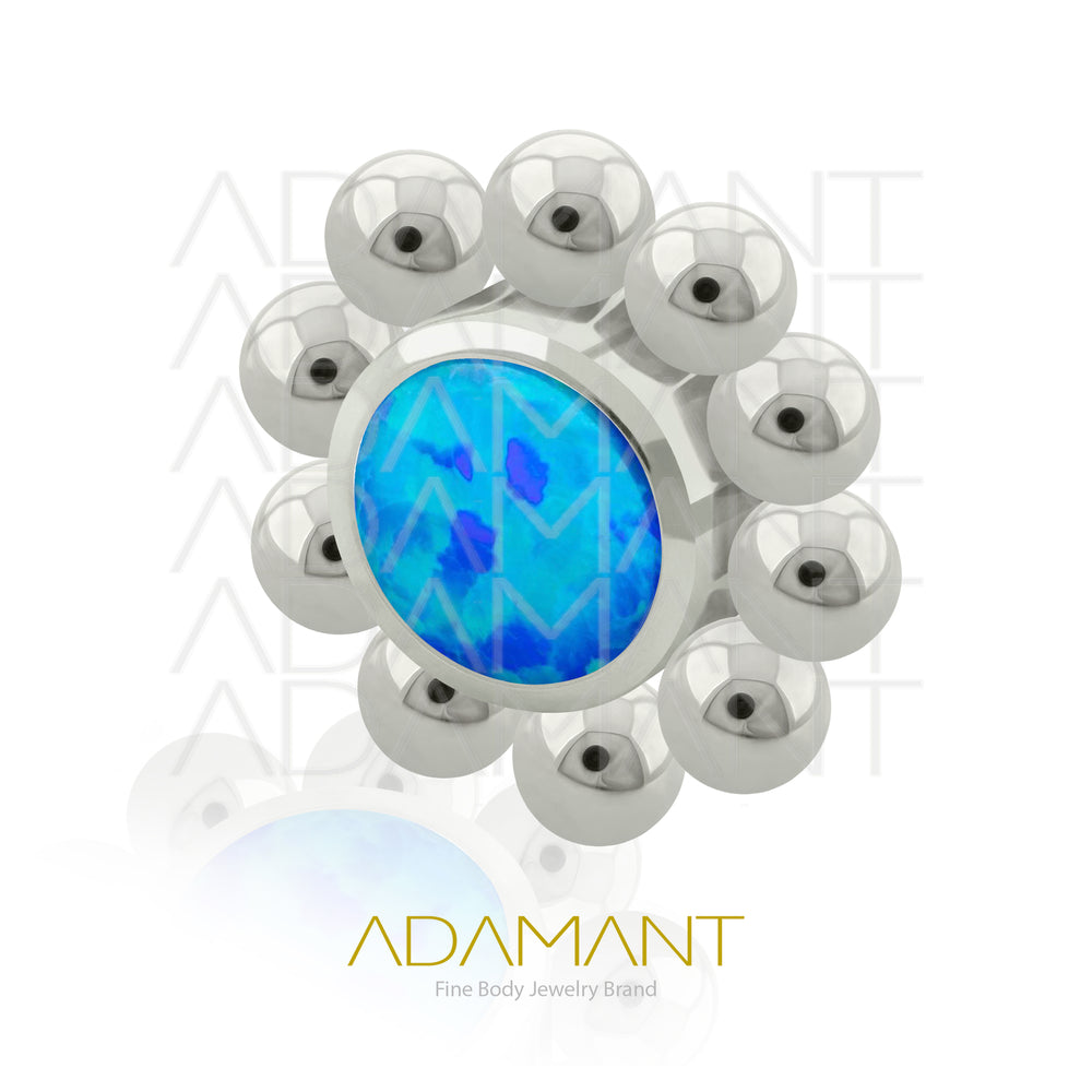 18g - 16g, Titanio Accesorio Rosca, 0.9mm Patrón de rosca, Sol, Bezel Set, Opal.