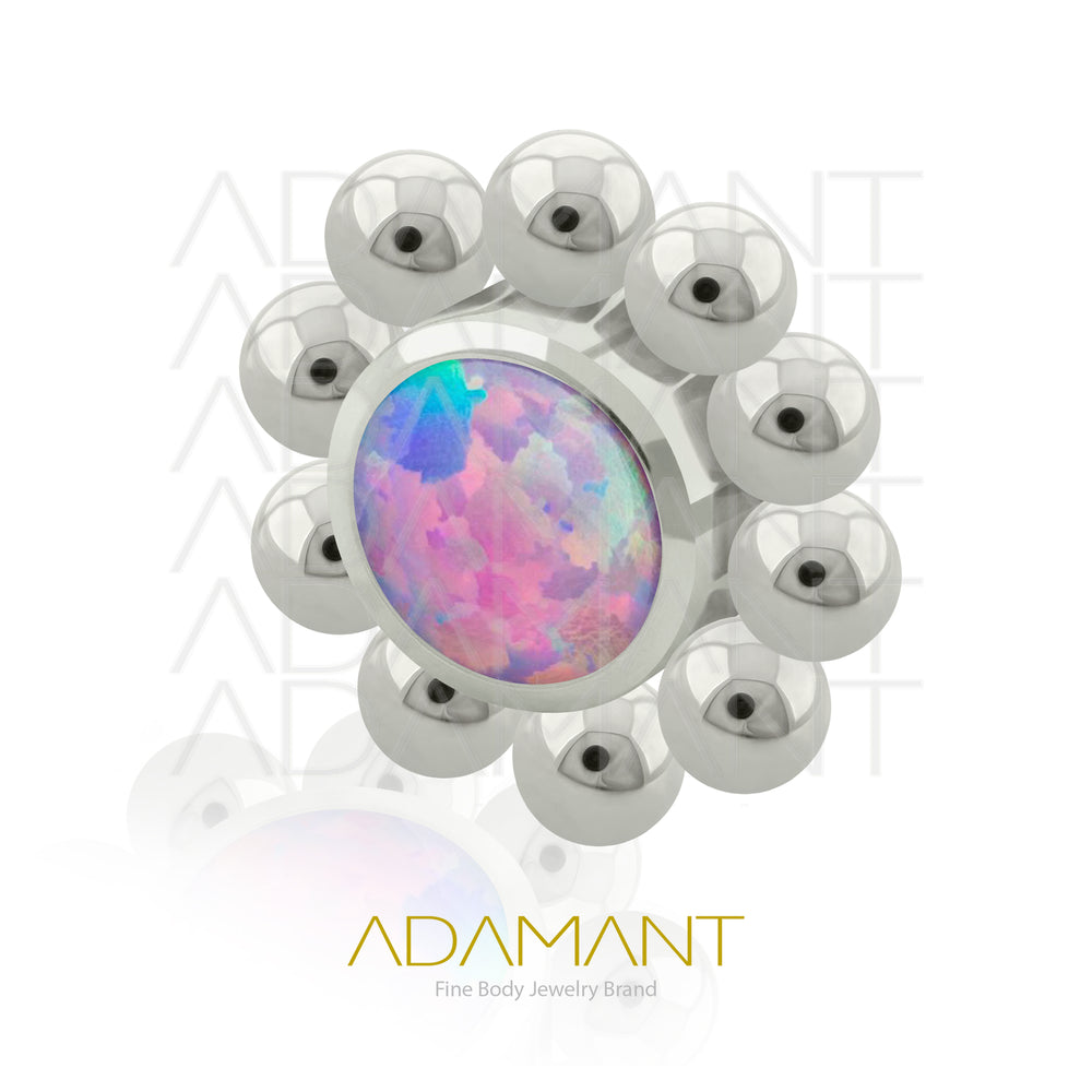 18g - 16g, Titanio Accesorio Rosca, 0.9mm Patrón de rosca, Sol, Bezel Set, Opal.