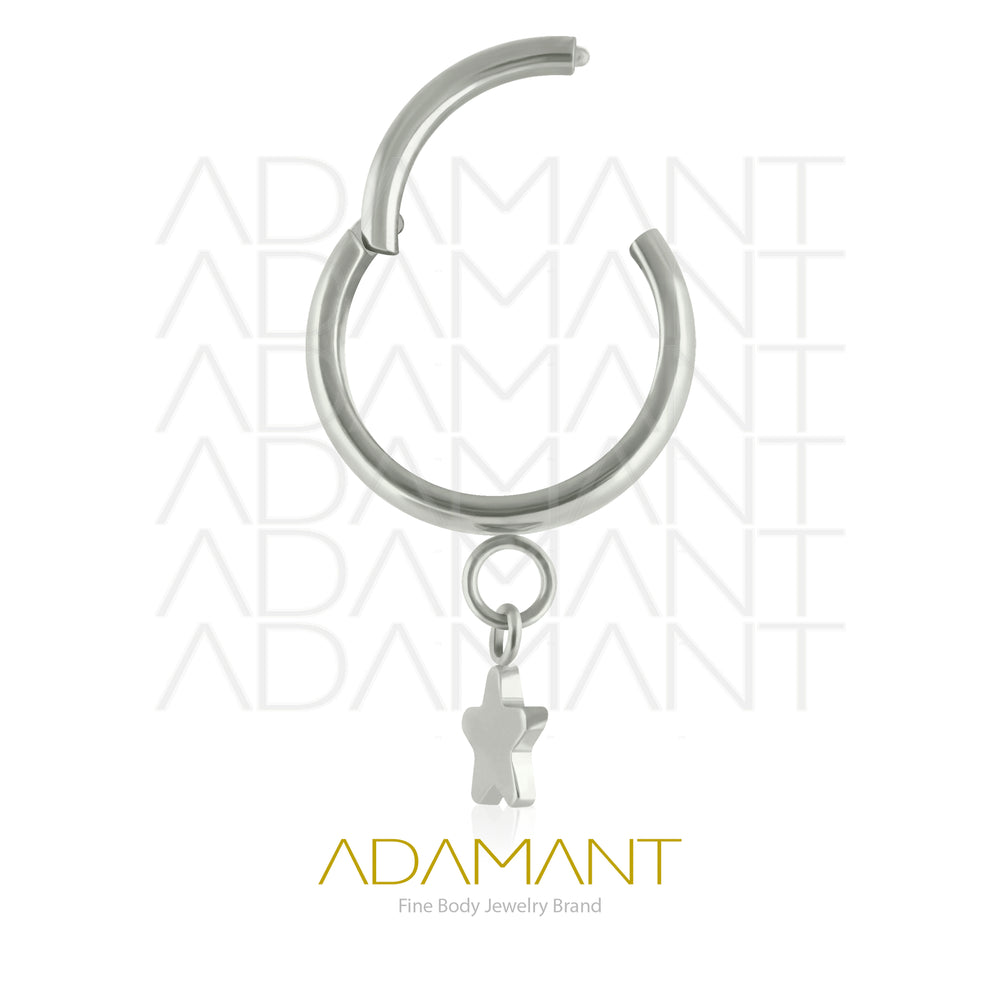 16g Titanio Aro Clicker con Bisagra, Dangle Star