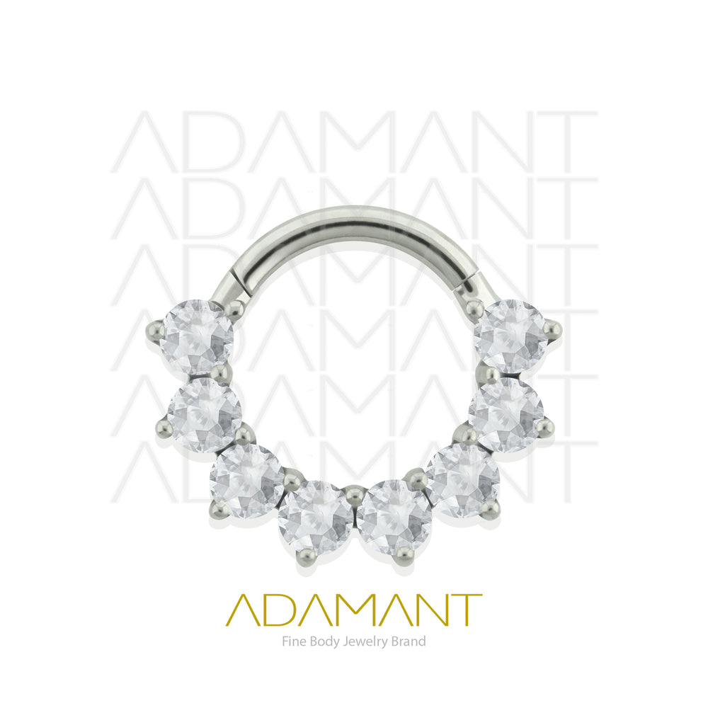 16g, Titanio, Aro Clicker con Bisagra, Realezza Prong set, Cubic Zirconia
