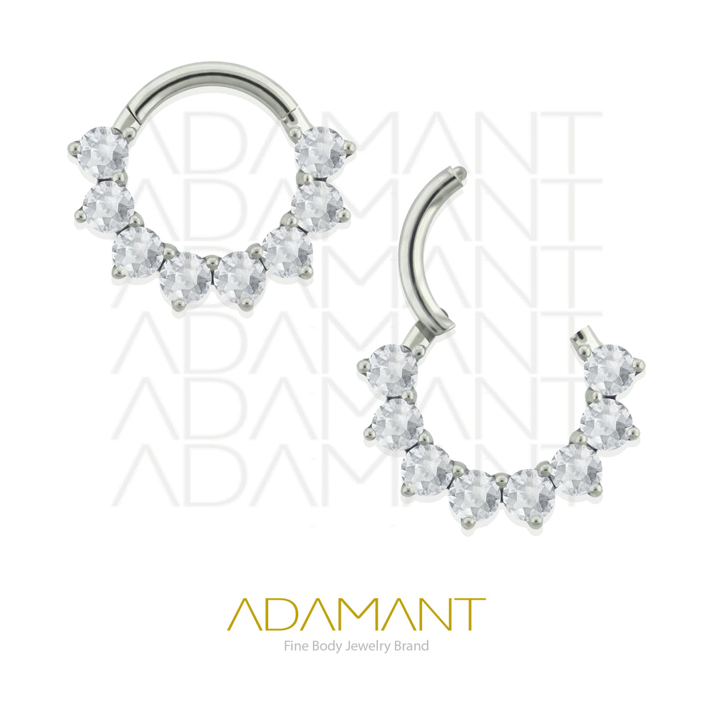 16g, Titanio, Aro Clicker con Bisagra, Realezza Prong set, Cubic Zirconia