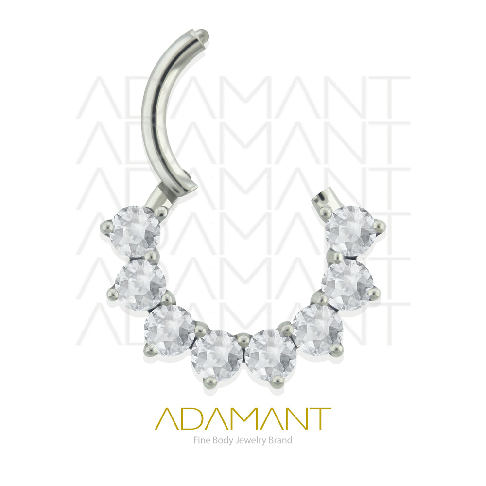 16g, Titanio, Aro Clicker con Bisagra, Realezza Prong set, Cubic Zirconia