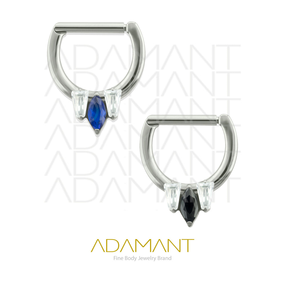 16g, Titanio, Aro Clicker con Bisagra, Zafiro Prong set, Cubic Zirconia