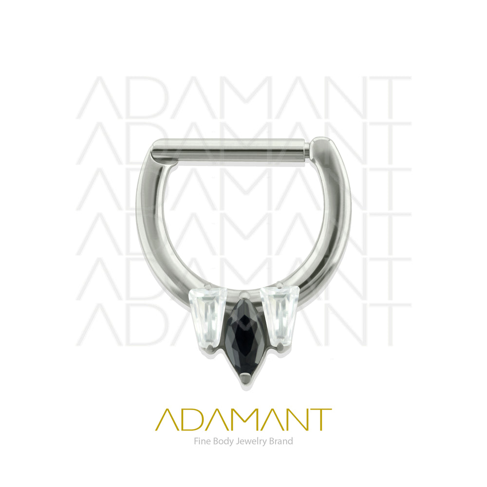 16g, Titanio, Aro Clicker con Bisagra, Zafiro Prong set, Cubic Zirconia