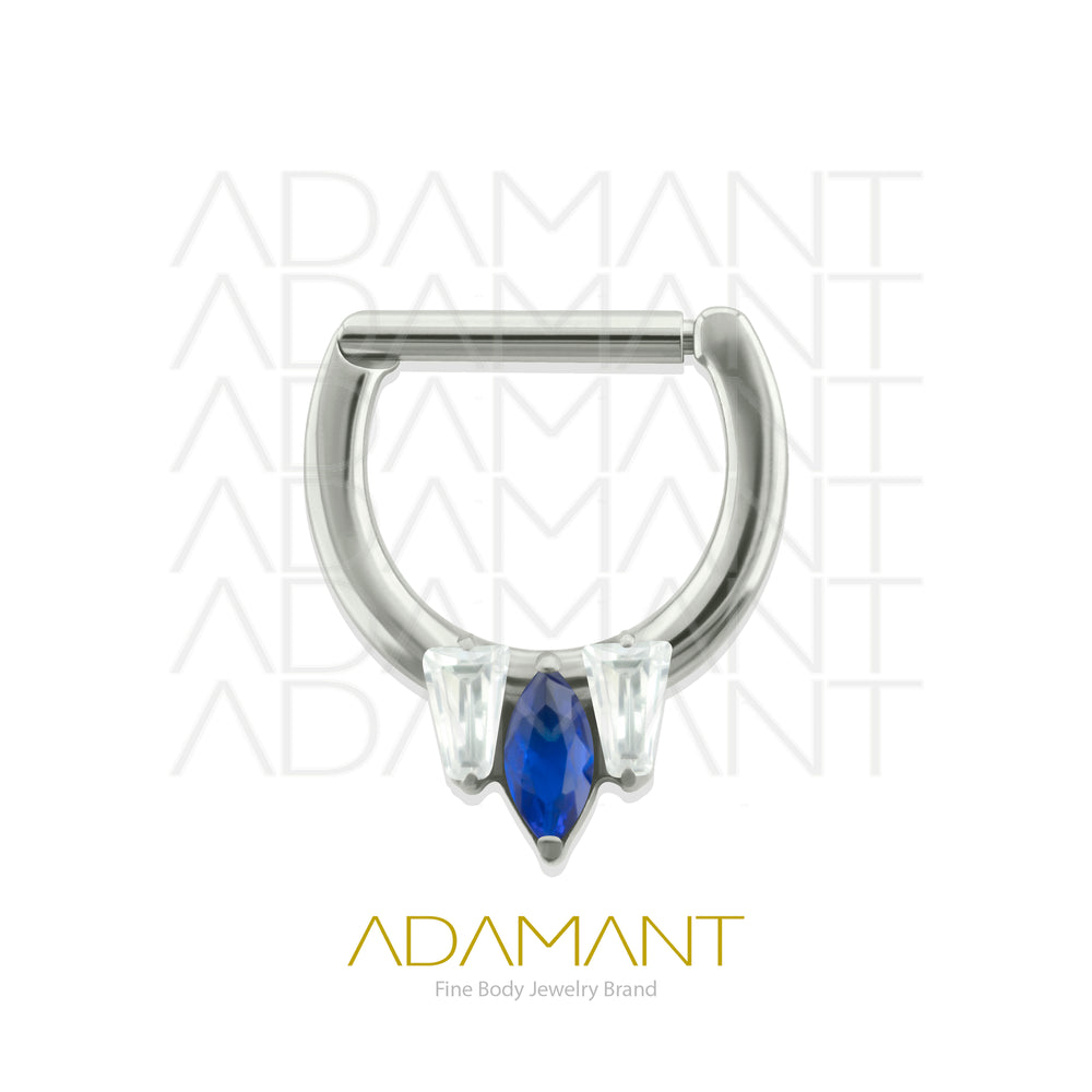 16g, Titanio, Aro Clicker con Bisagra, Zafiro Prong set, Cubic Zirconia