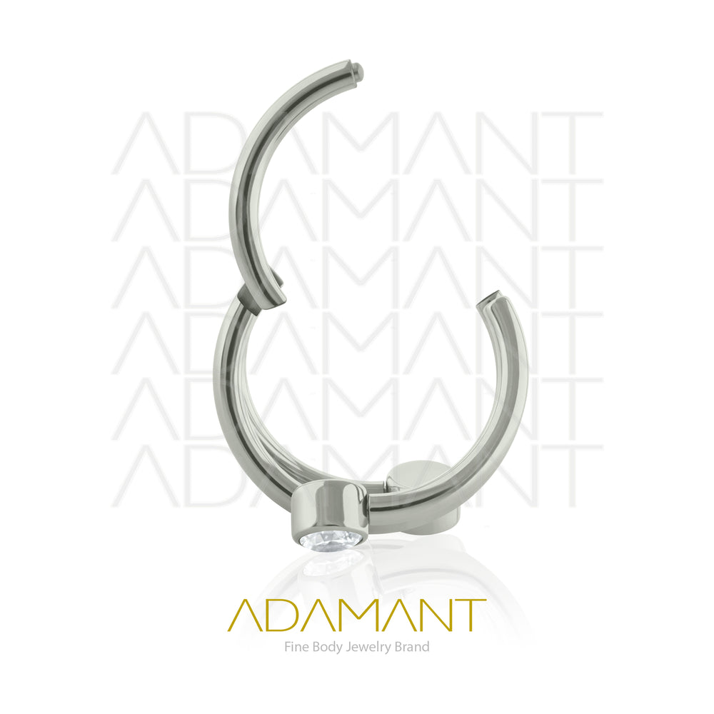 16g, Titanio, Aro Clicker con Bisagra, Twister Bezel set, Cubic Zirconia