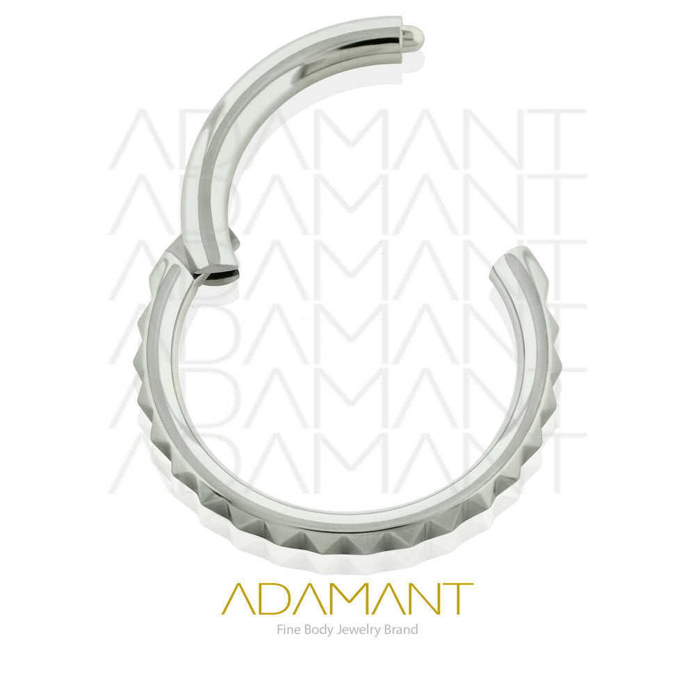 20g, Titanio, Aro Clicker con Bisagra, Side con corte Pirámide