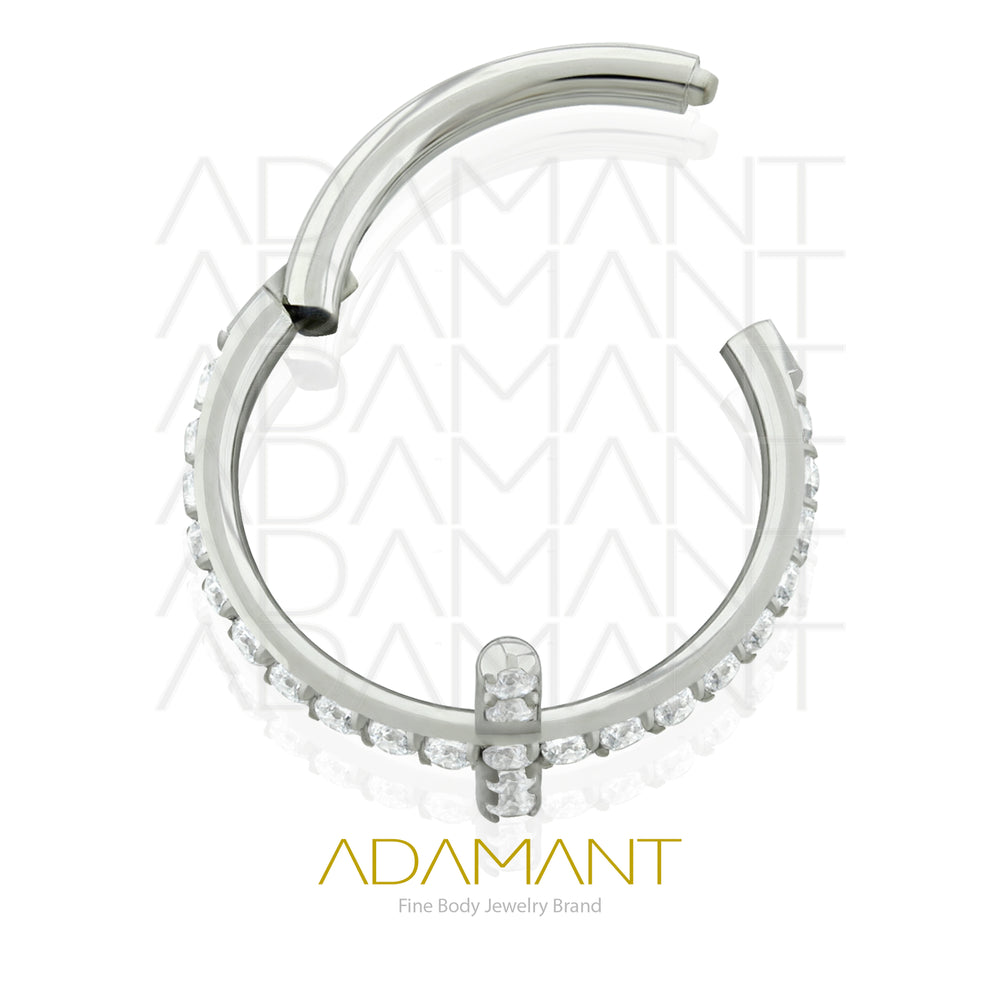16g, Titanio, Aro Clicker con Bisagra, Side Cruz Prong Set, Cubic Zirconia