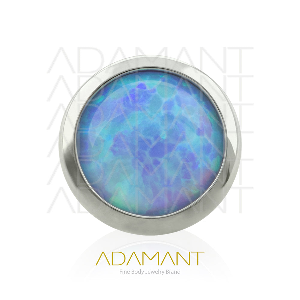 18g - 16g, Titanio Accesorio Rosca, 0.9mm Patrón de rosca, Bezel Set, Opal.