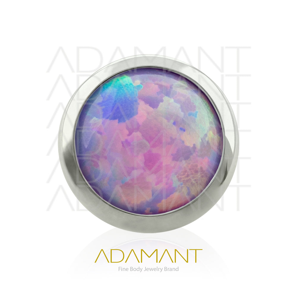 18g - 16g, Titanio Accesorio Rosca, 0.9mm Patrón de rosca, Bezel Set, Opal.