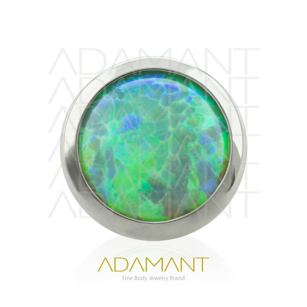 18g - 16g, Titanio Accesorio Rosca, 0.9mm Patrón de rosca, Bezel Set, Opal.
