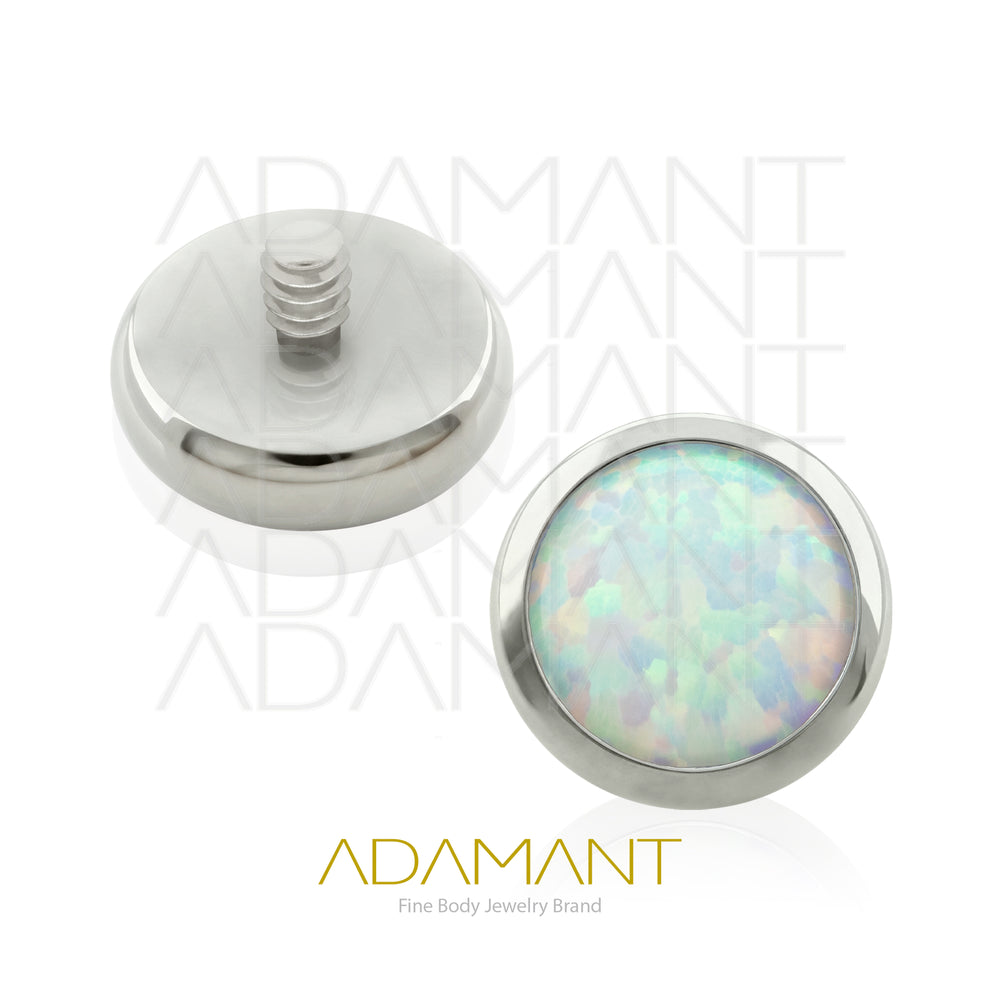 18g - 16g, Titanio Accesorio Rosca, 0.9mm Patrón de rosca, Bezel Set, Opal.