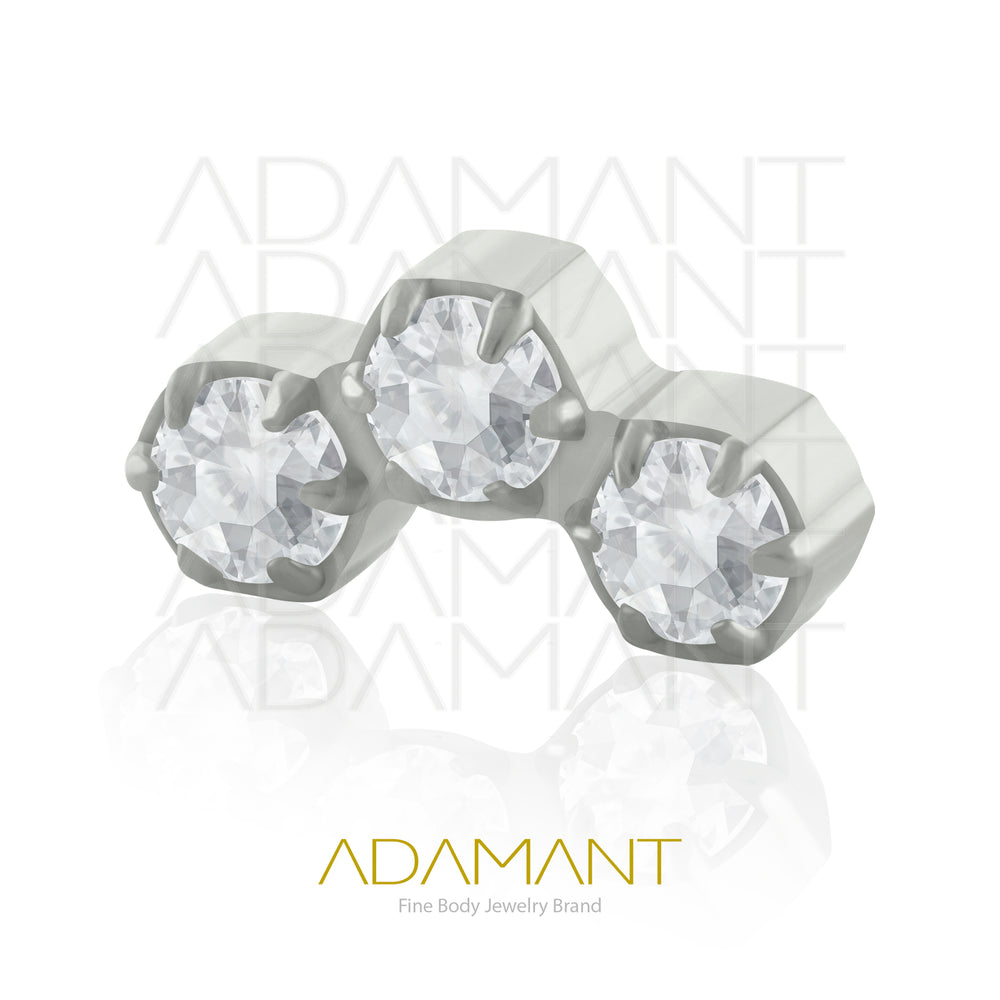 18g - 16g, Titanio Accesorio Rosca, 0.9mm Patrón de rosca, Honeycomb, Prong set, Cubic zirconia.