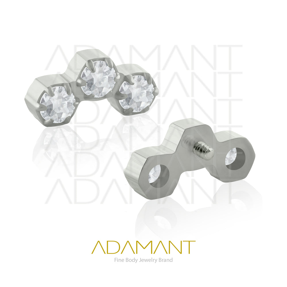 18g - 16g, Titanio Accesorio Rosca, 0.9mm Patrón de rosca, Honeycomb, Prong set, Cubic zirconia.