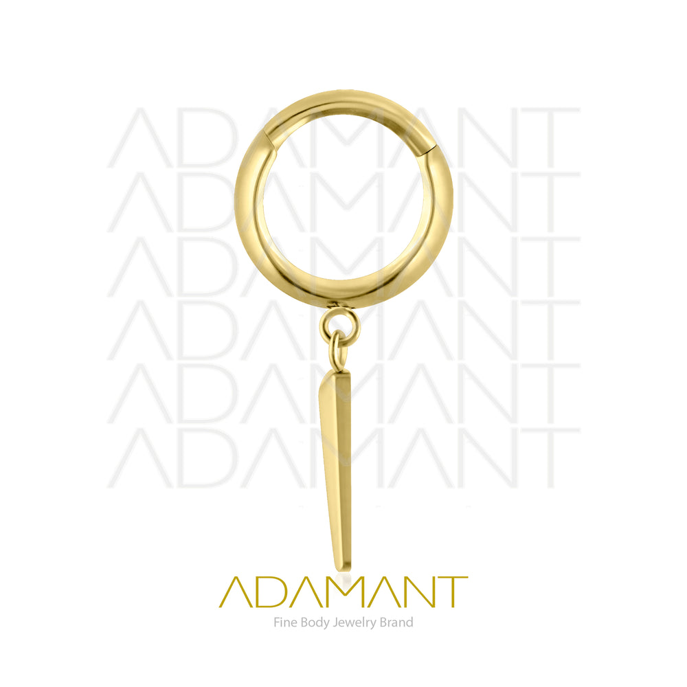 18g Titanio Platizado Dorado, Aro Clicker con Bisagra, Spike Tower