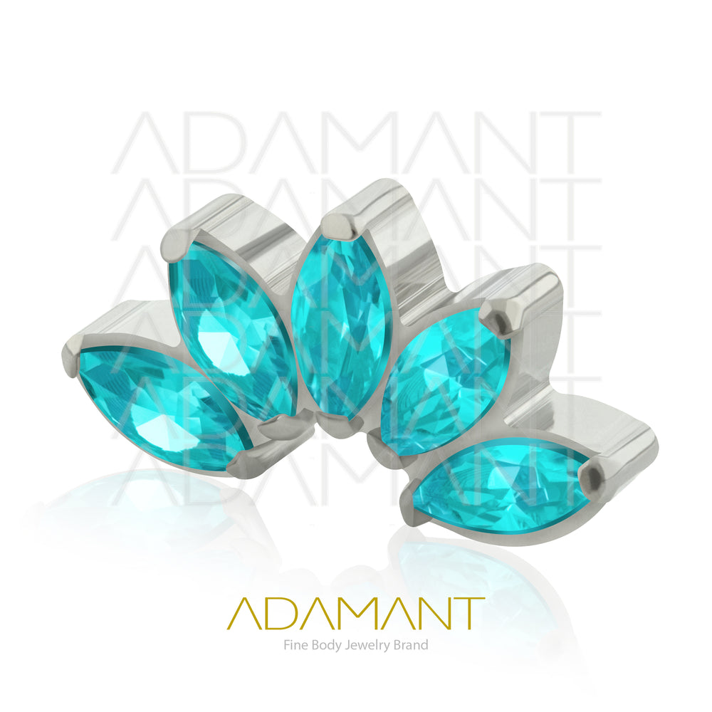 18g - 16g, Titanio Accesorio Rosca, 0.9mm Patrón de rosca, Arch Marquise, Prong Set, Cubic Zirconia.