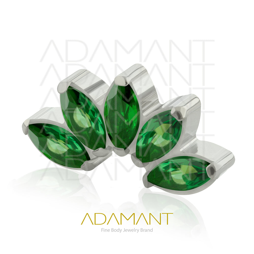 18g - 16g, Titanio Accesorio Rosca, 0.9mm Patrón de rosca, Arch Marquise, Prong Set, Cubic Zirconia.