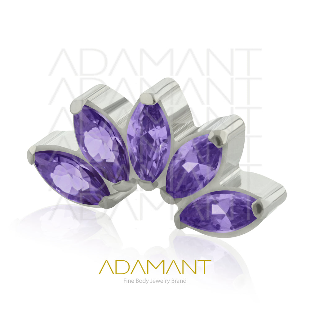 18g - 16g, Titanio Accesorio Rosca, 0.9mm Patrón de rosca, Arch Marquise, Prong Set, Cubic Zirconia.