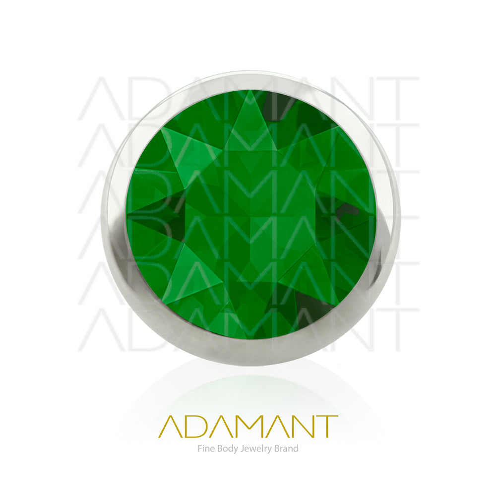 18g - 16g, Titanio Accesorio Rosca, 0.9mm Patrón de rosca, Bezel Set, Cristal Plano.