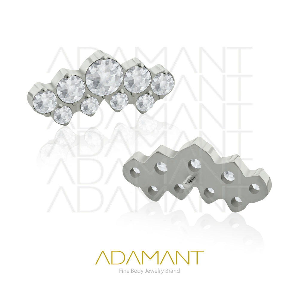 18g - 16g, Titanio Accesorio Rosca, 0.9mm Patrón de rosca, Iris, Prong Set, Cubic Zirconia.