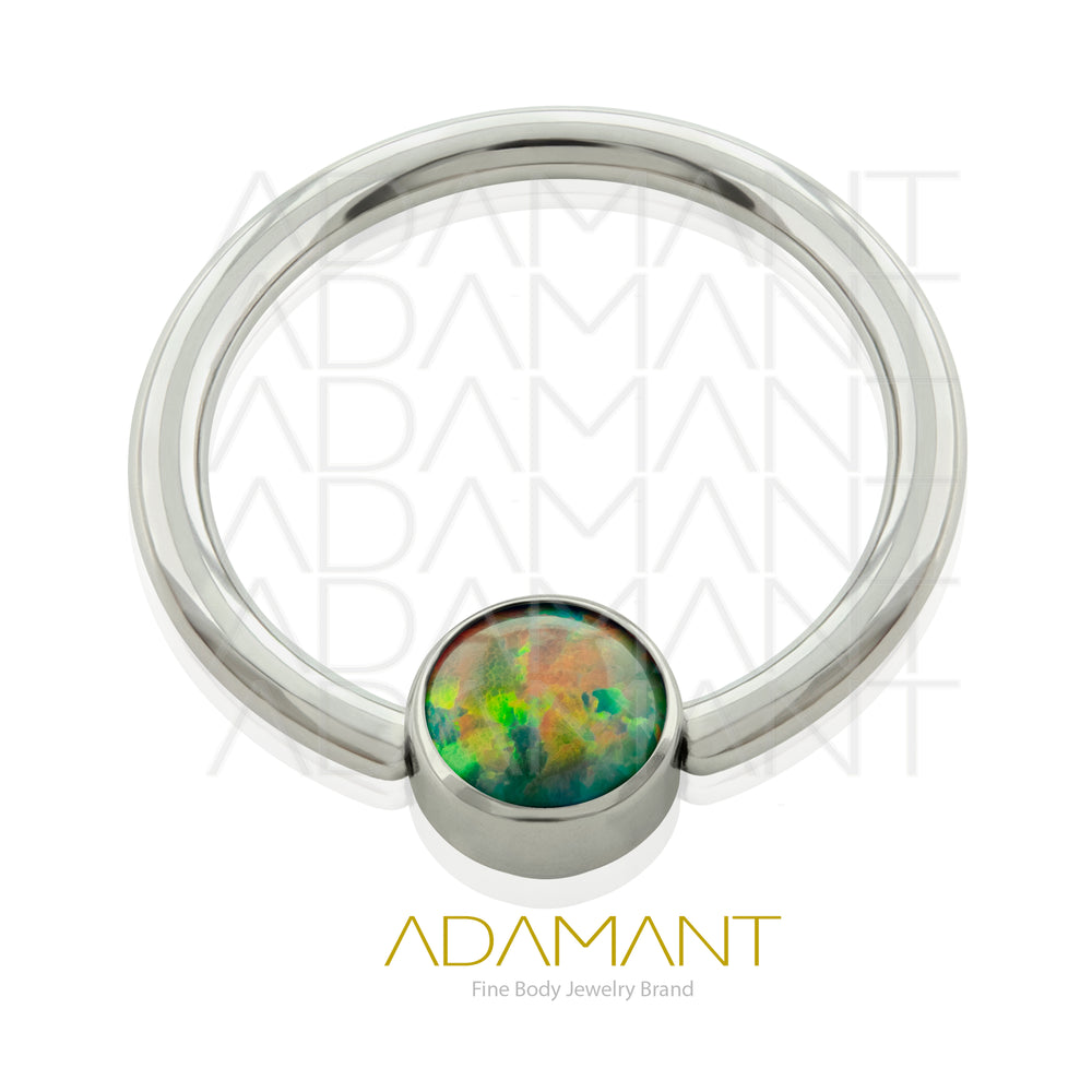 16g, Titanio CBR, Aro a Presión, Bezel Set, Opal
