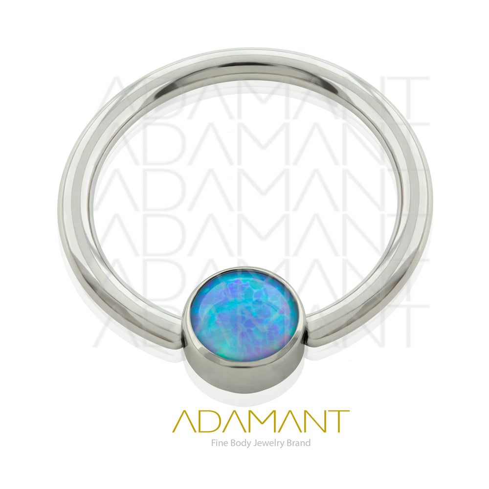 16g, Titanio CBR, Aro a Presión, Bezel Set, Opal