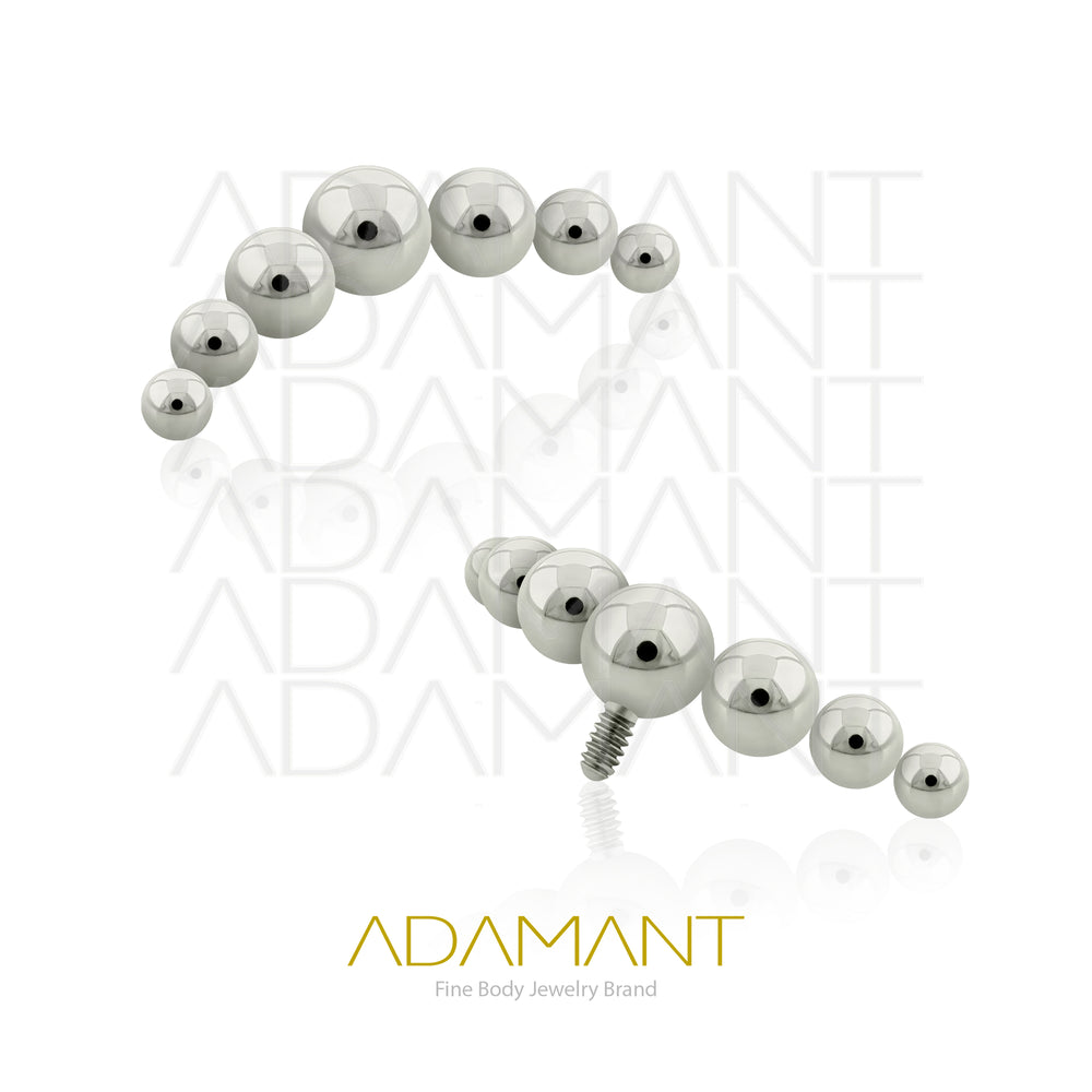 18g - 16g, Titanio Accesorio Rosca, 0.9mm Patrón de rosca, Seven Ball Curved.