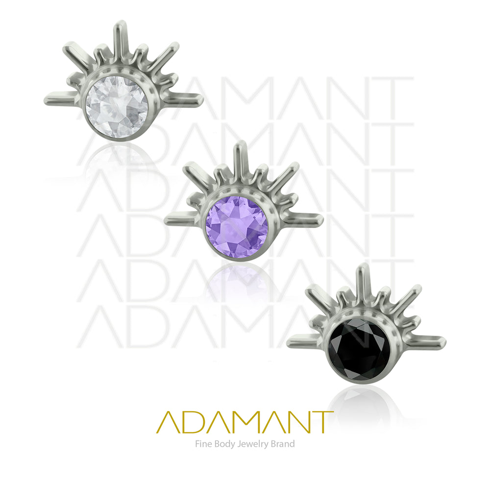 18g - 16g, Titanio Accesorio Rosca, 0.9mm Patrón de rosca, Aztec Pluma, Bezel Set, Cubic Zirconia.