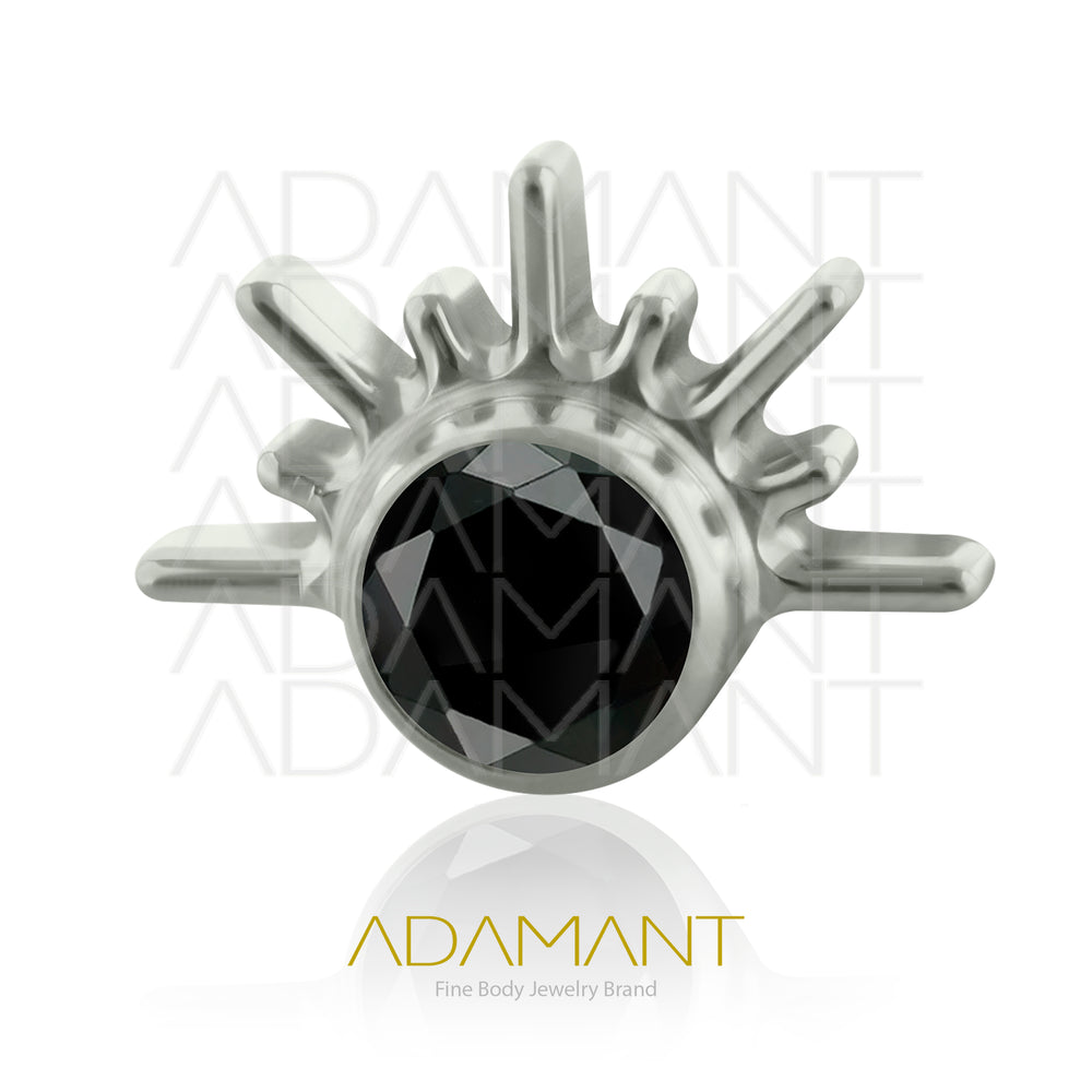 18g - 16g, Titanio Accesorio Rosca, 0.9mm Patrón de rosca, Aztec Pluma, Bezel Set, Cubic Zirconia.