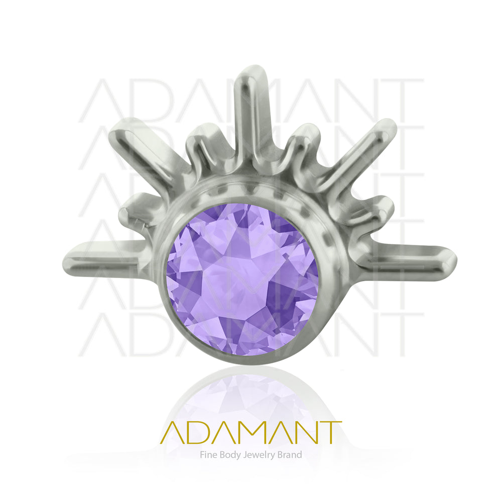 18g - 16g, Titanio Accesorio Rosca, 0.9mm Patrón de rosca, Aztec Pluma, Bezel Set, Cubic Zirconia.