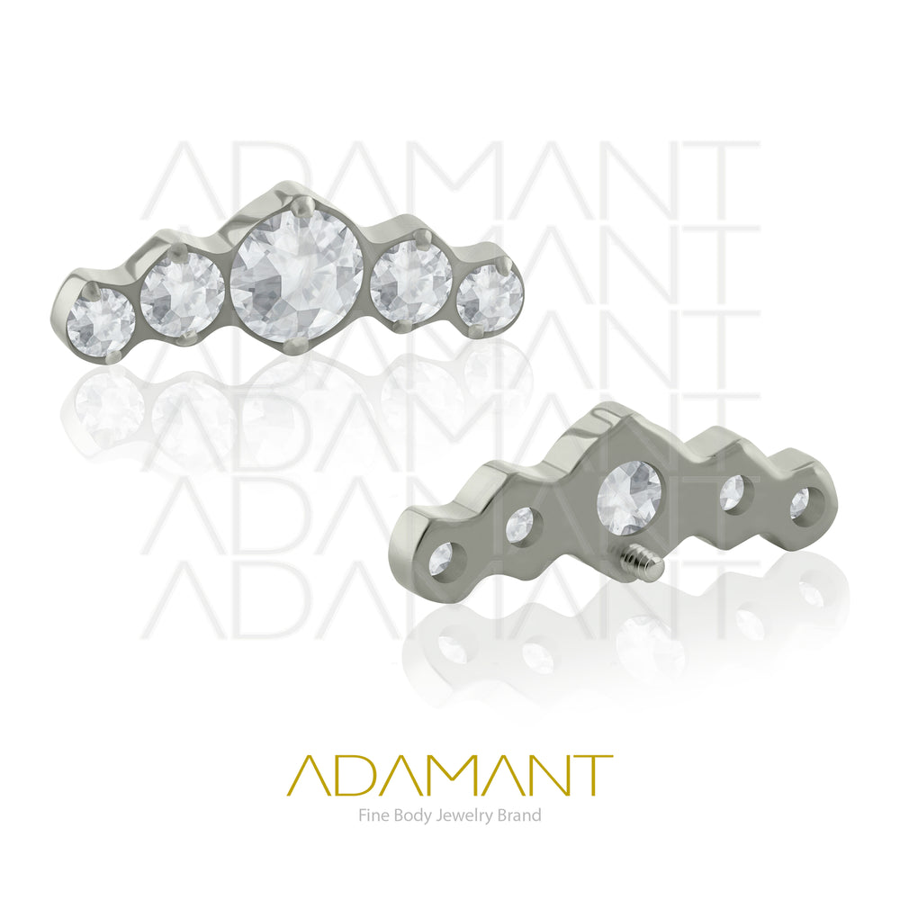 18g - 16g, Titanio Accesorio Rosca, 0.9mm Patrón de rosca, Single Iris, Prong Set, Cubic Zirconia.