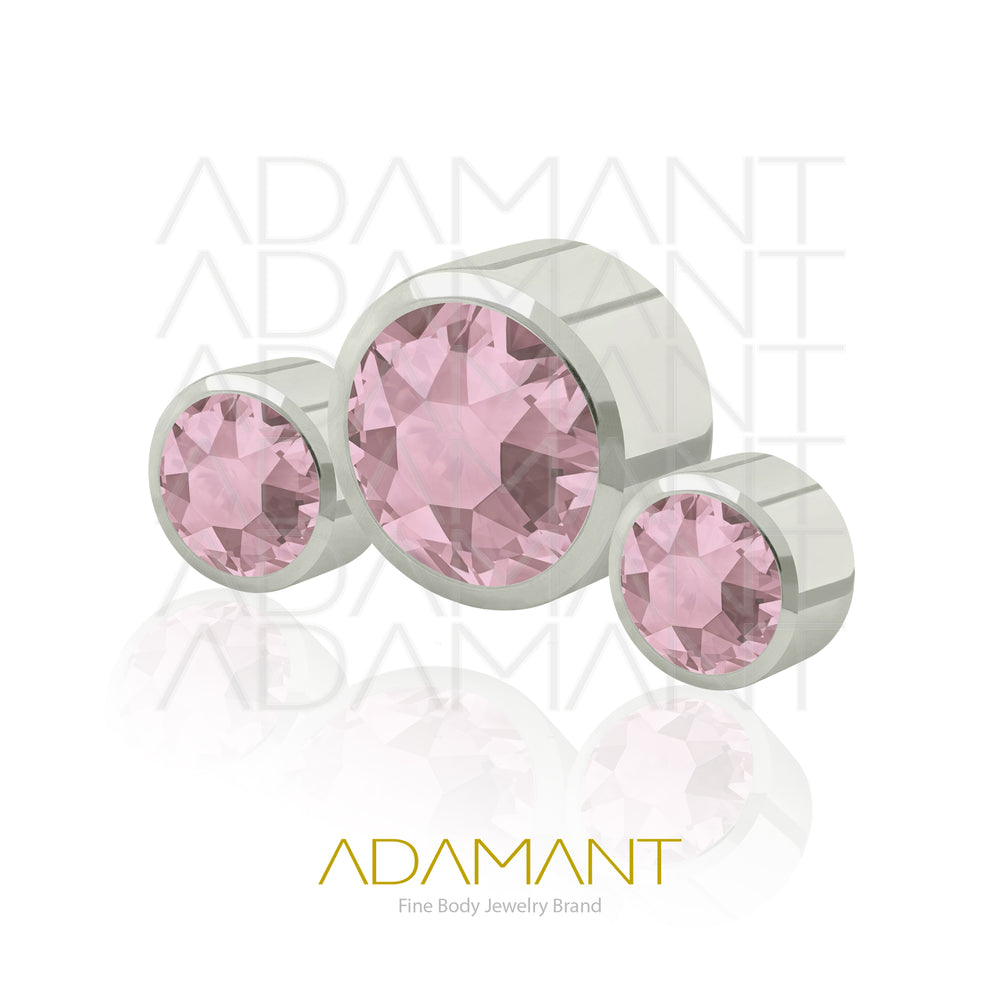 18g - 16g, Titanio Accesorio Rosca, 0.9mm Patrón de rosca, Neptuno, Bezel Set, Cubic Zirconia.