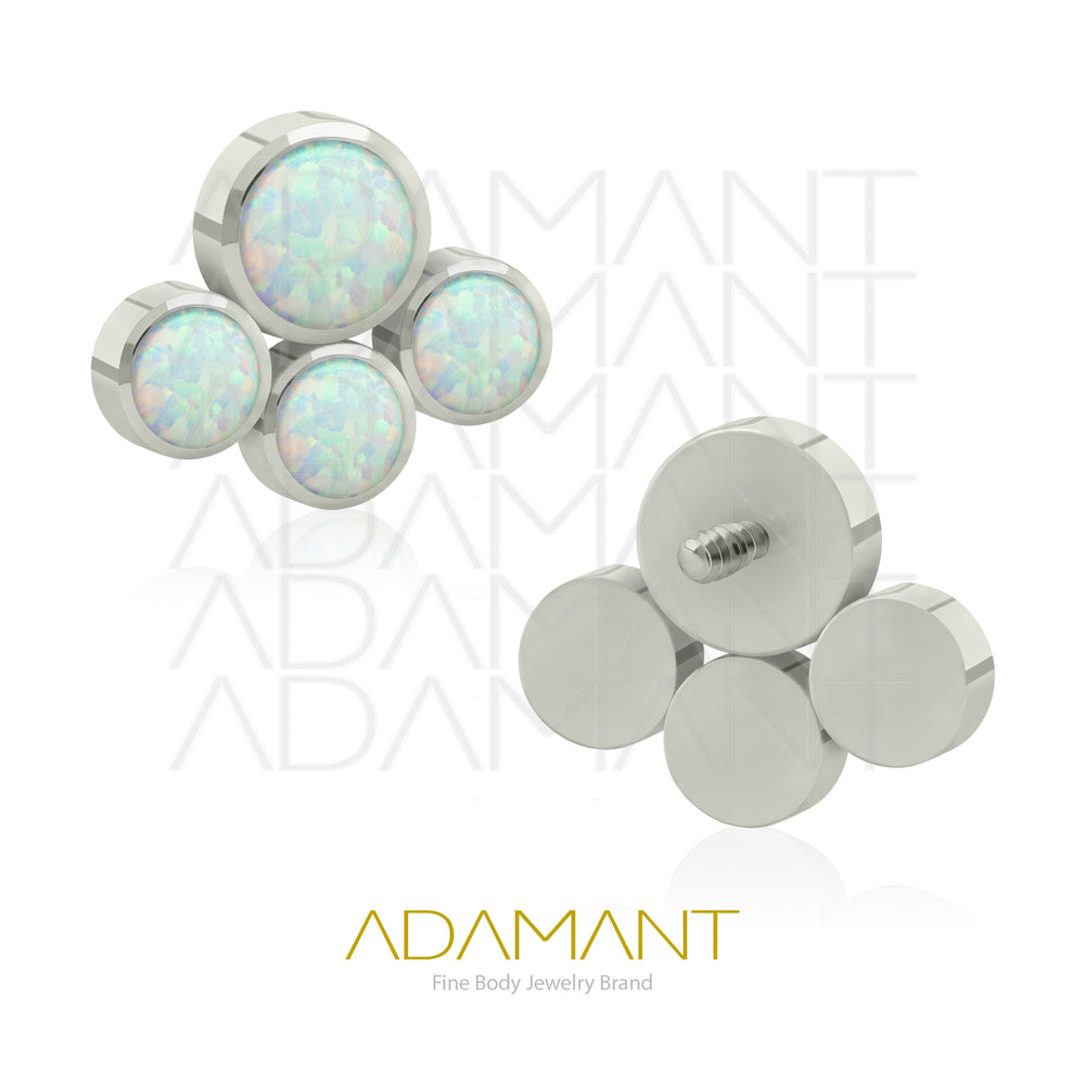 18g - 16g, Titanio Accesorio Rosca, 0.9mm Patrón de rosca, Paw, Bezel Set, Opal.