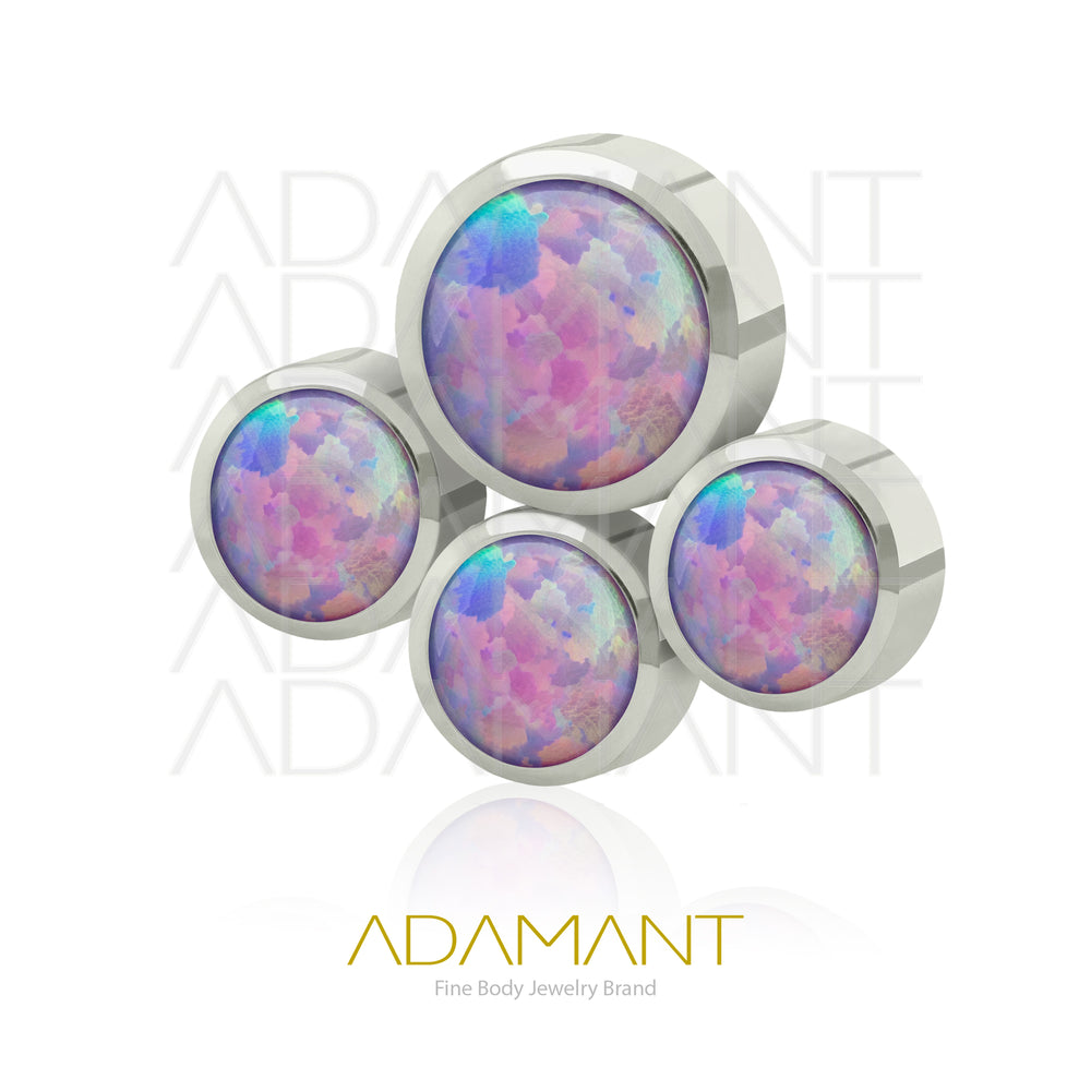 18g - 16g, Titanio Accesorio Rosca, 0.9mm Patrón de rosca, Paw, Bezel Set, Opal.