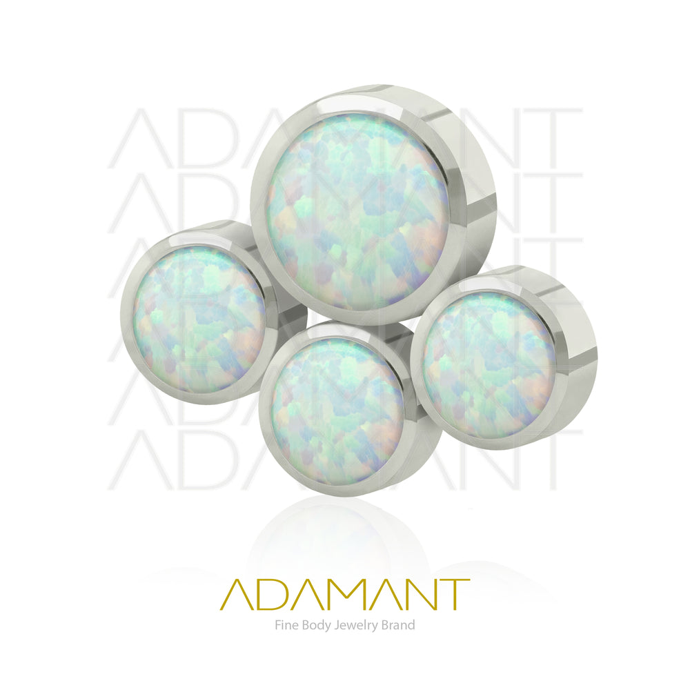 18g - 16g, Titanio Accesorio Rosca, 0.9mm Patrón de rosca, Paw, Bezel Set, Opal.