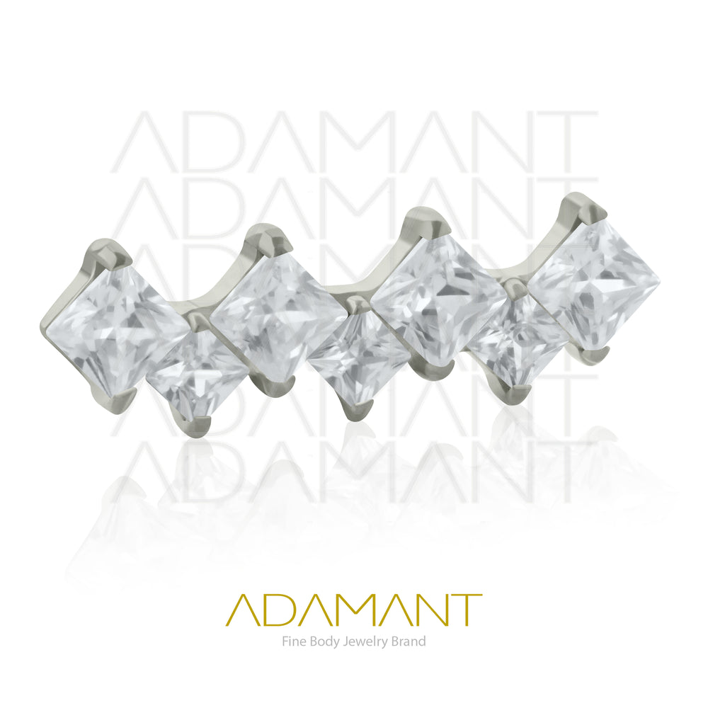18g - 16g, Titanio Accesorio Rosca, 0.9mm Patrón de rosca, Especial Cluster, Prong Set, Cubic Zirconia.