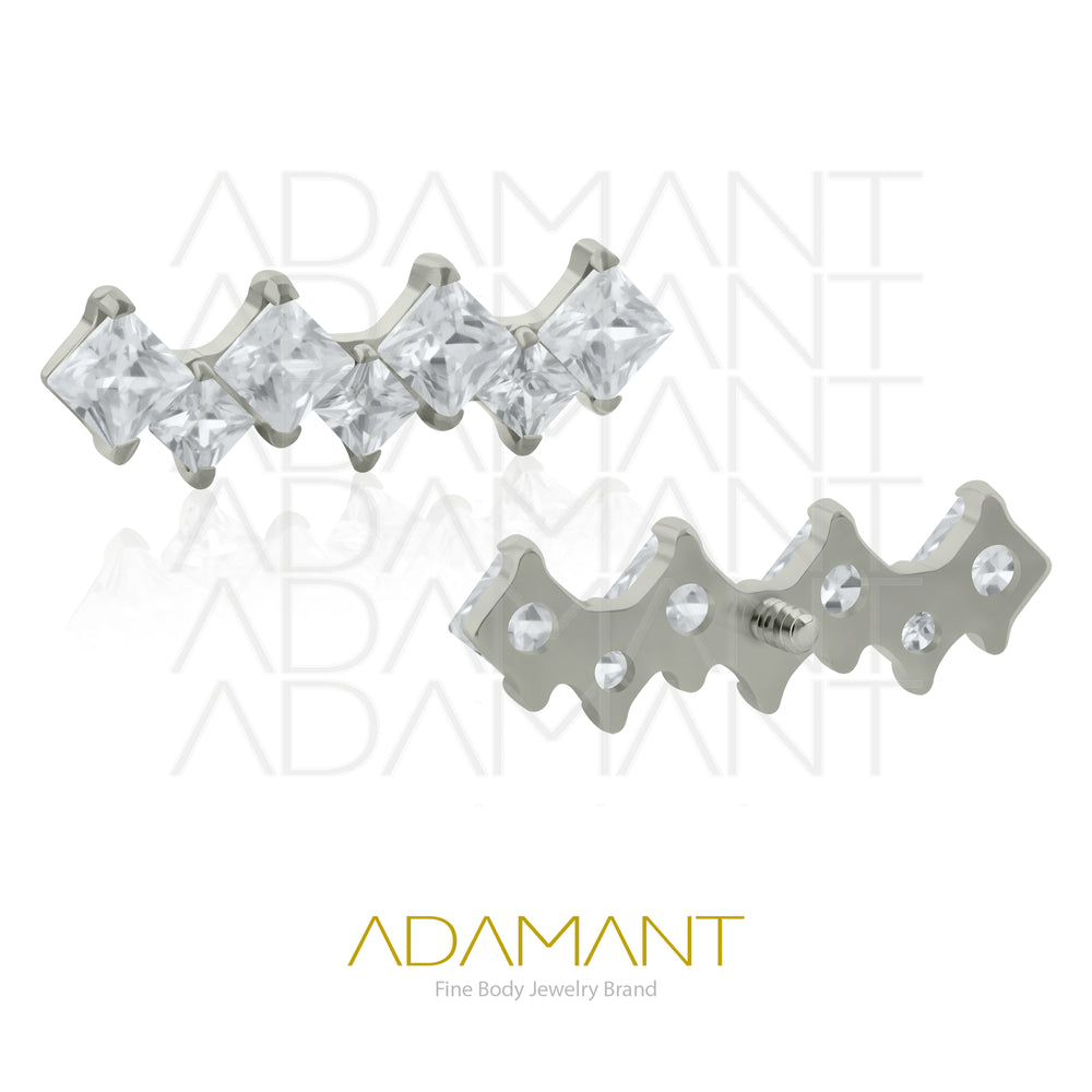 18g - 16g, Titanio Accesorio Rosca, 0.9mm Patrón de rosca, Especial Cluster, Prong Set, Cubic Zirconia.