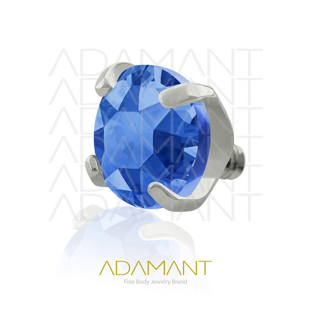 18g - 16g, Titanio Accesorio Rosca, 0.9mm Patrón de rosca, Prong Set 4, Cubic Zirconia.