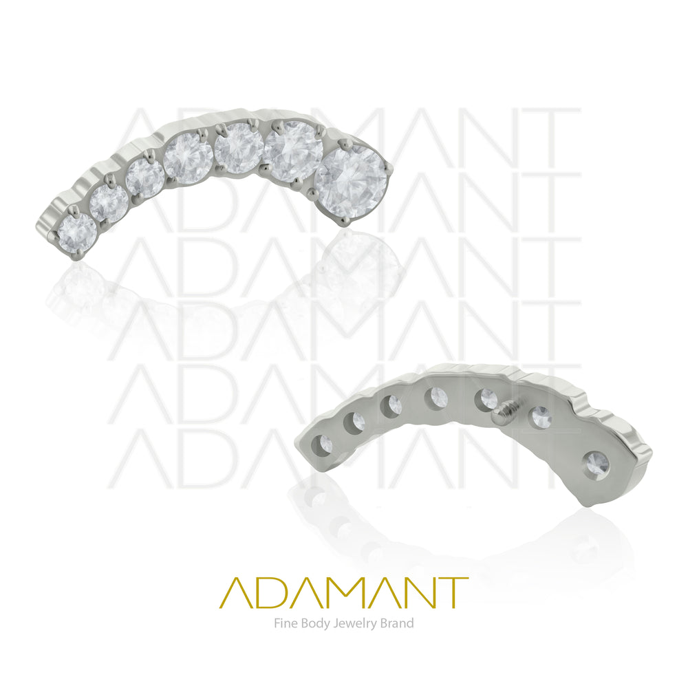 18g - 16g, Titanio Accesorio Rosca, 0.9mm Patrón de rosca, Seven Verona, Prong Set, Cubic Zirconia.