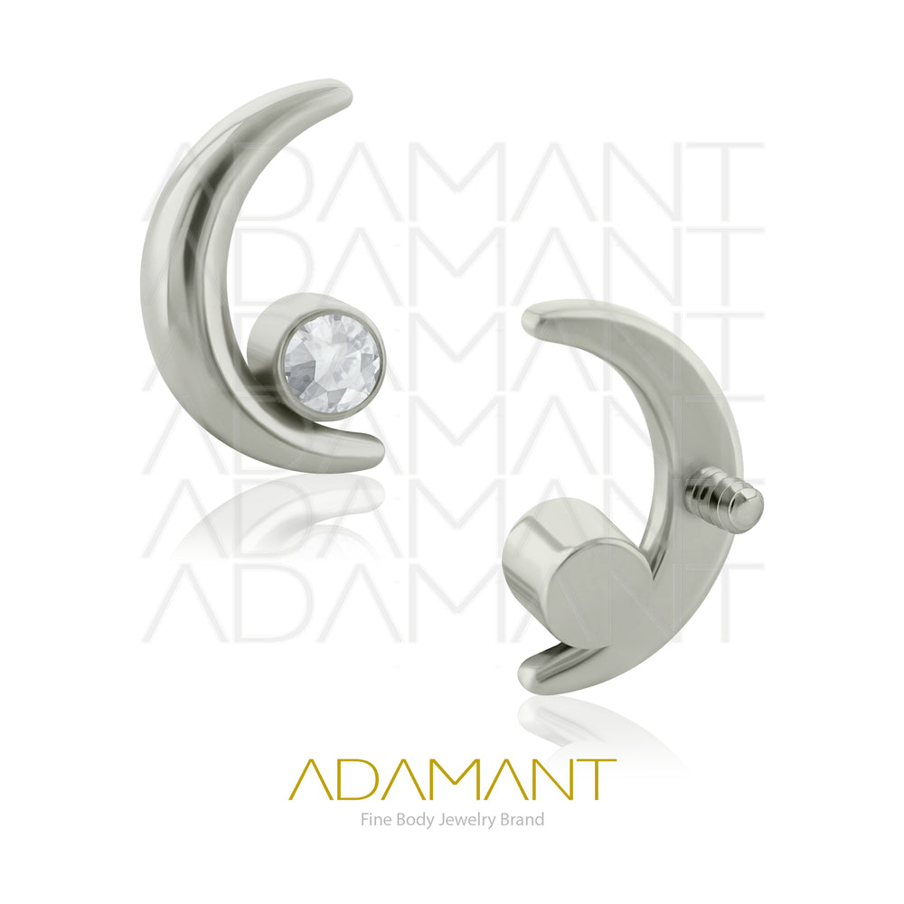 18g - 16g, Titanio Accesorio Rosca, 0.9mm Patrón de rosca, Sunset Bezel Set, Cubic Zirconia.
