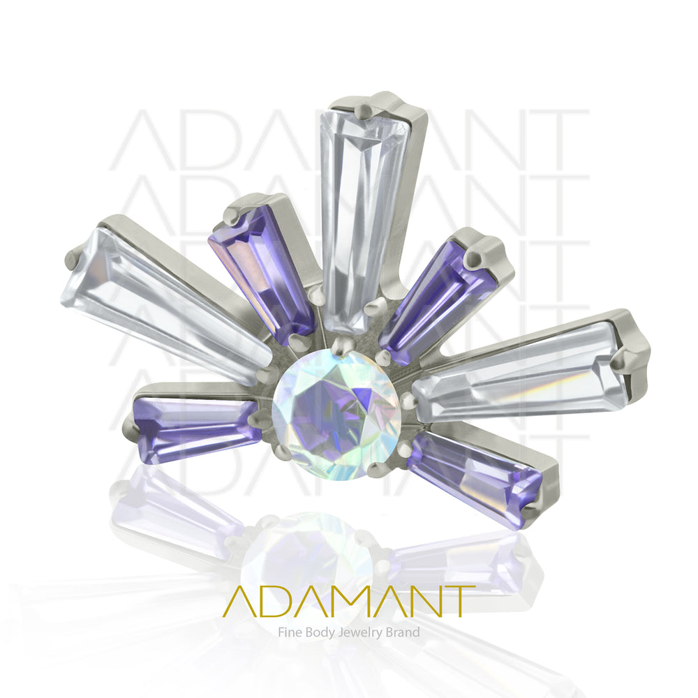 18g - 16g, Titanio Accesorio Rosca, 0.9mm Patrón de rosca, Sunshine, Prong Set, Cubic Zirconia.
