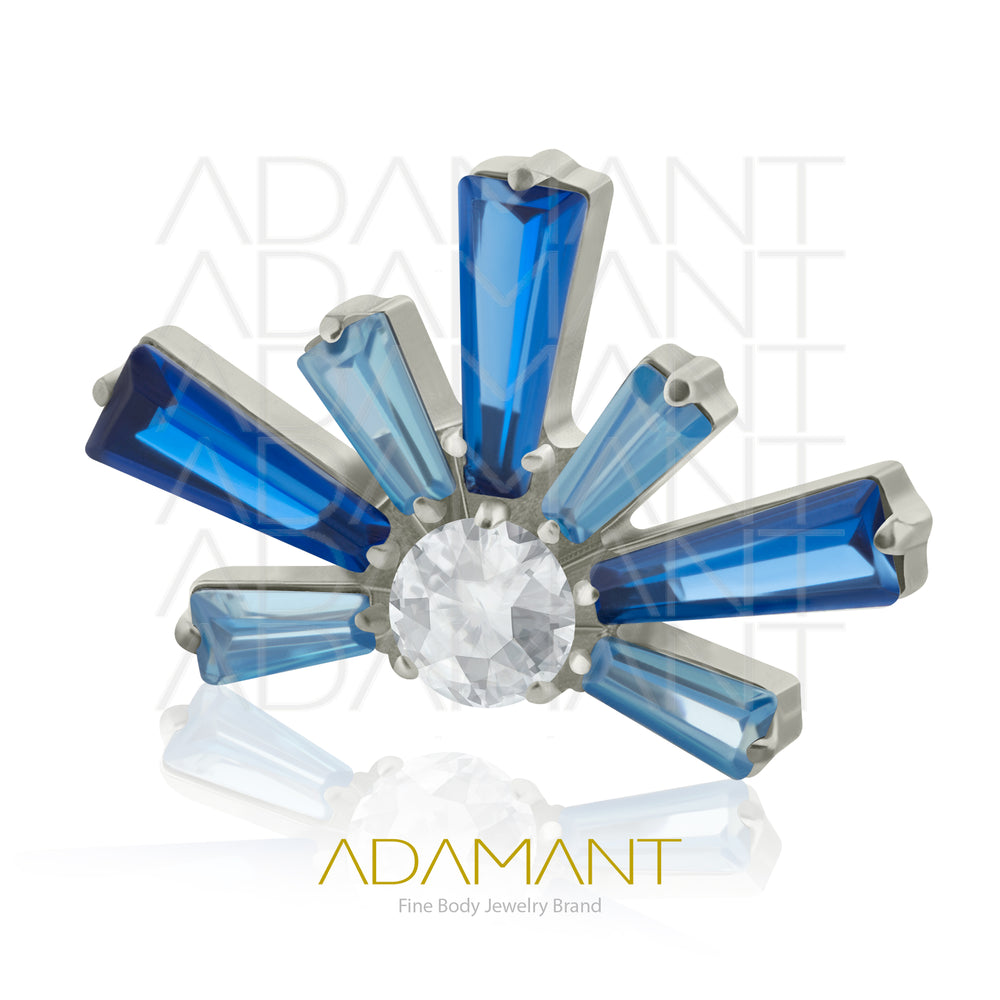 18g - 16g, Titanio Accesorio Rosca, 0.9mm Patrón de rosca, Sunshine, Prong Set, Cubic Zirconia.