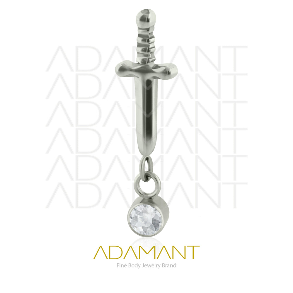 18g - 16g, Titanio Accesorio Rosca, 0.9mm Patrón de rosca, Espada Chain Bezel set, Cubic Zirconia.