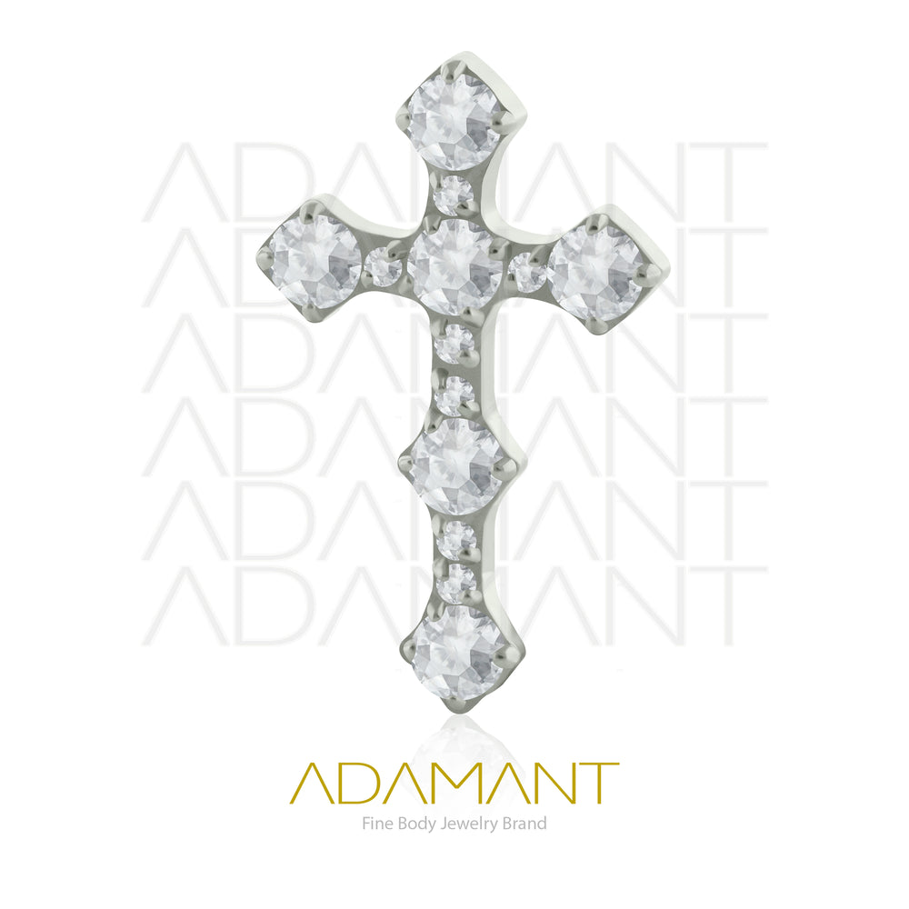 18g - 16g, Titanio Accesorio Rosca, 0.9mm Patrón de rosca, Celtic, Prong Set, Cubic Zirconia.