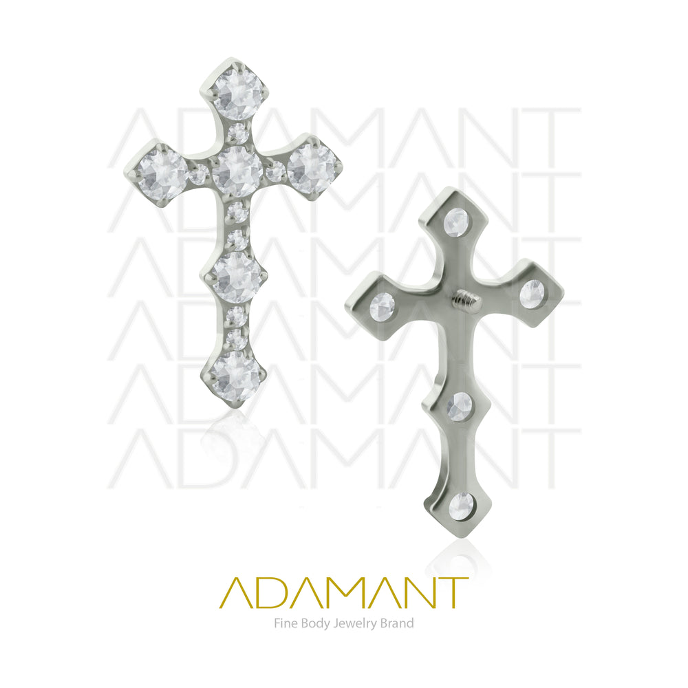 18g - 16g, Titanio Accesorio Rosca, 0.9mm Patrón de rosca, Celtic, Prong Set, Cubic Zirconia.