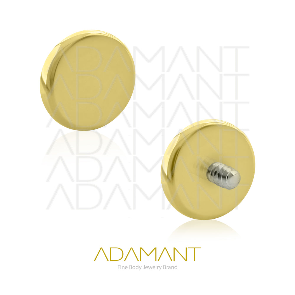 18g - 16g, Titanio Dorado Platizado Accesorio Rosca, 0.9mm Patrón de rosca, Círculo plano