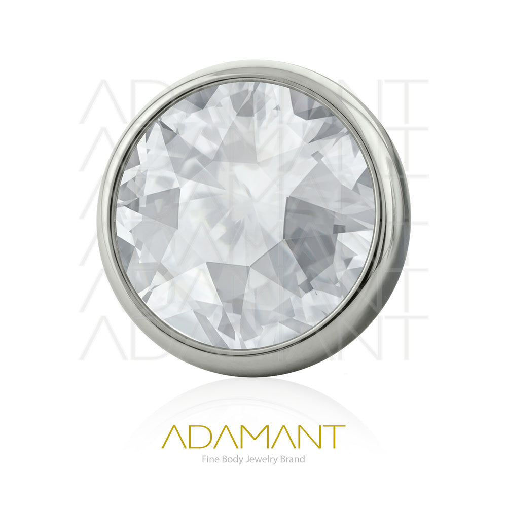18g - 16g, Titanio Accesorio Rosca, 0.9mm Patrón de rosca, Bezel set Concavo, Cubic Zirconia.